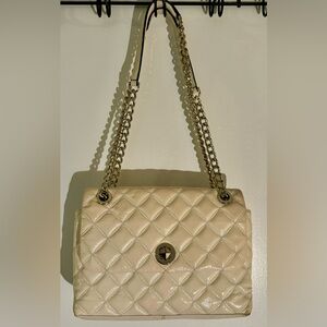 Kate Spade Natalia Off White Flap Quilted Crossbody Shoulder Leather Bag